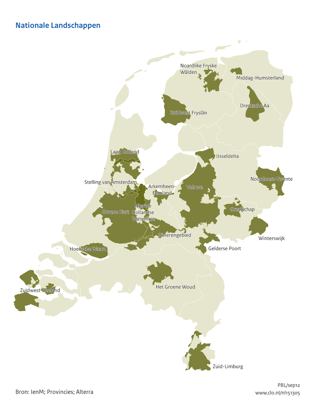 Overzicht van alle Nationale Landschappen in Nederland[8]